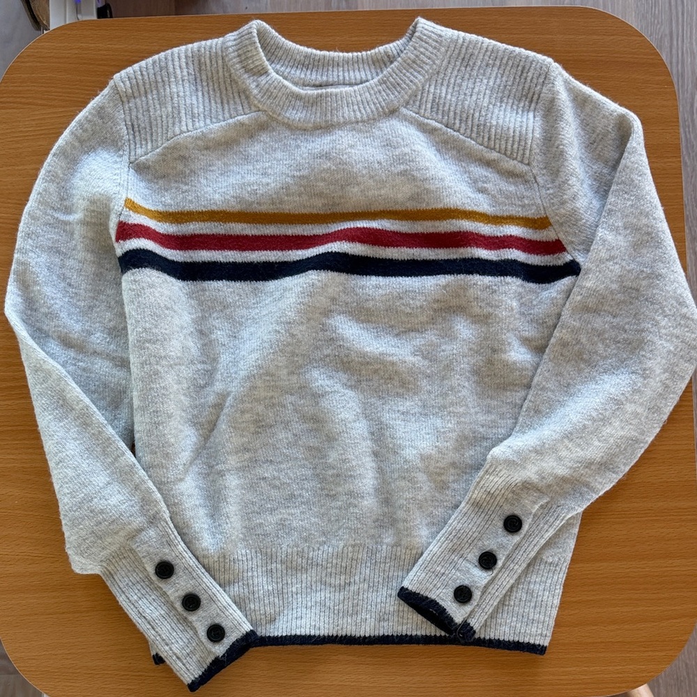 cupcakes & cashmere Light Gray Sweater with Stripes